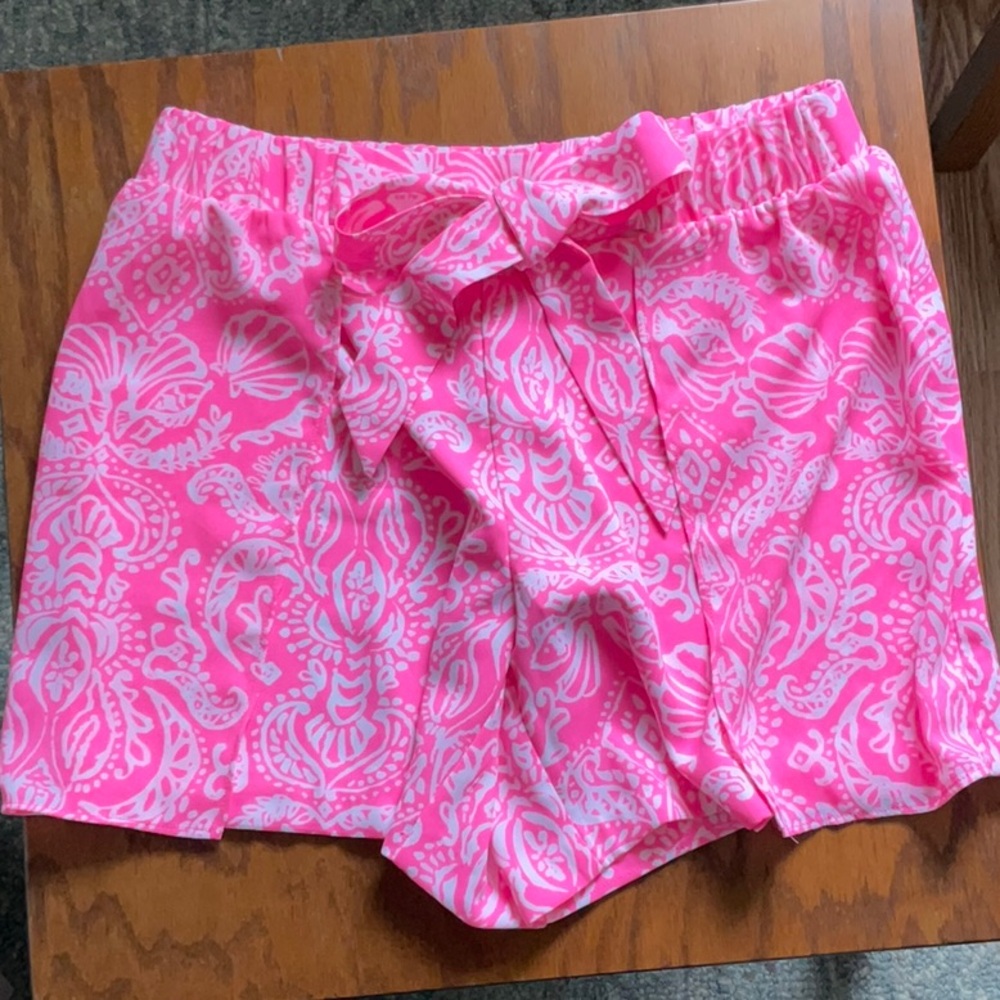 Lilly Pulitzer Mylee Tie Front Shorts Size 2 Havana Pink NWT